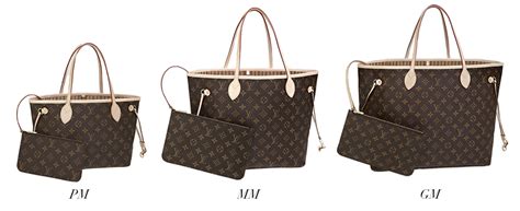 lv sizes pm mm gm|louis vuitton neverfull size comparison.